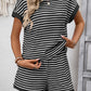The Color-Blocked Striped Short Set