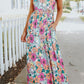 Floral Round Neck Sleeveless Maxi Dress