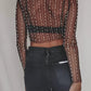 Rhinestone Pearl Mesh Top