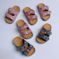 Girls Sparkly Buckle Cork Sandals
