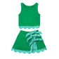 Custom Text Logo Girls' Sleeveless Top and Skirt Two-Piece Set