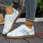 Floral Print Color Block Detail Lace Up Shoes