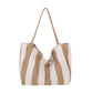 Large Capacity Striped Canvas Bag