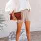 Lotus Leaf Edge Flared Sleeve V-neck Shirt