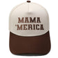 Embroidered "MAMA MERICA" Trucker Hat – Color-Block Structured Baseball Cap