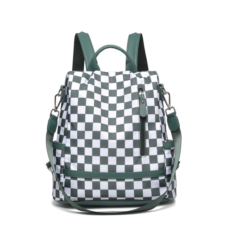 Convertible Checkered Backpack Purse — 2-in-1 Fashion Shoulder Bag
