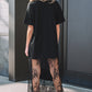 Floral Patchwork Short Sleeve T Shirt Loose Maxi Dress
