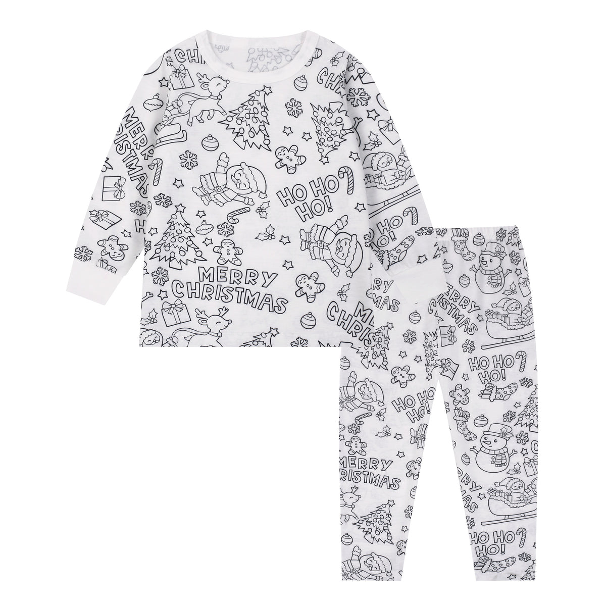 Kids Doodle Print Pajama Set