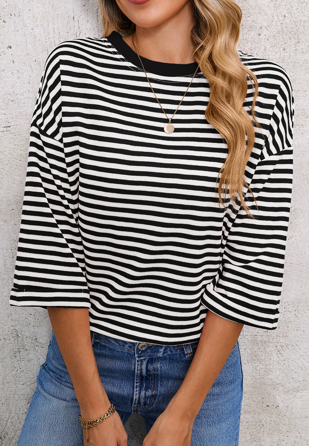 Striped Back Bow Tie T-Shirt