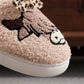 Highland Cow with Leopard Bow Slippers