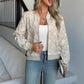 Women's Beige Floral Embroidered / Lace Bomber Jacket