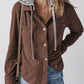 Drawstring Hooded Corduroy Jacket