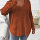 Plus Size V-Neck Long Sleeve T-Shirt