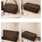 Corduroy Leopard Print Cosmetic Bag