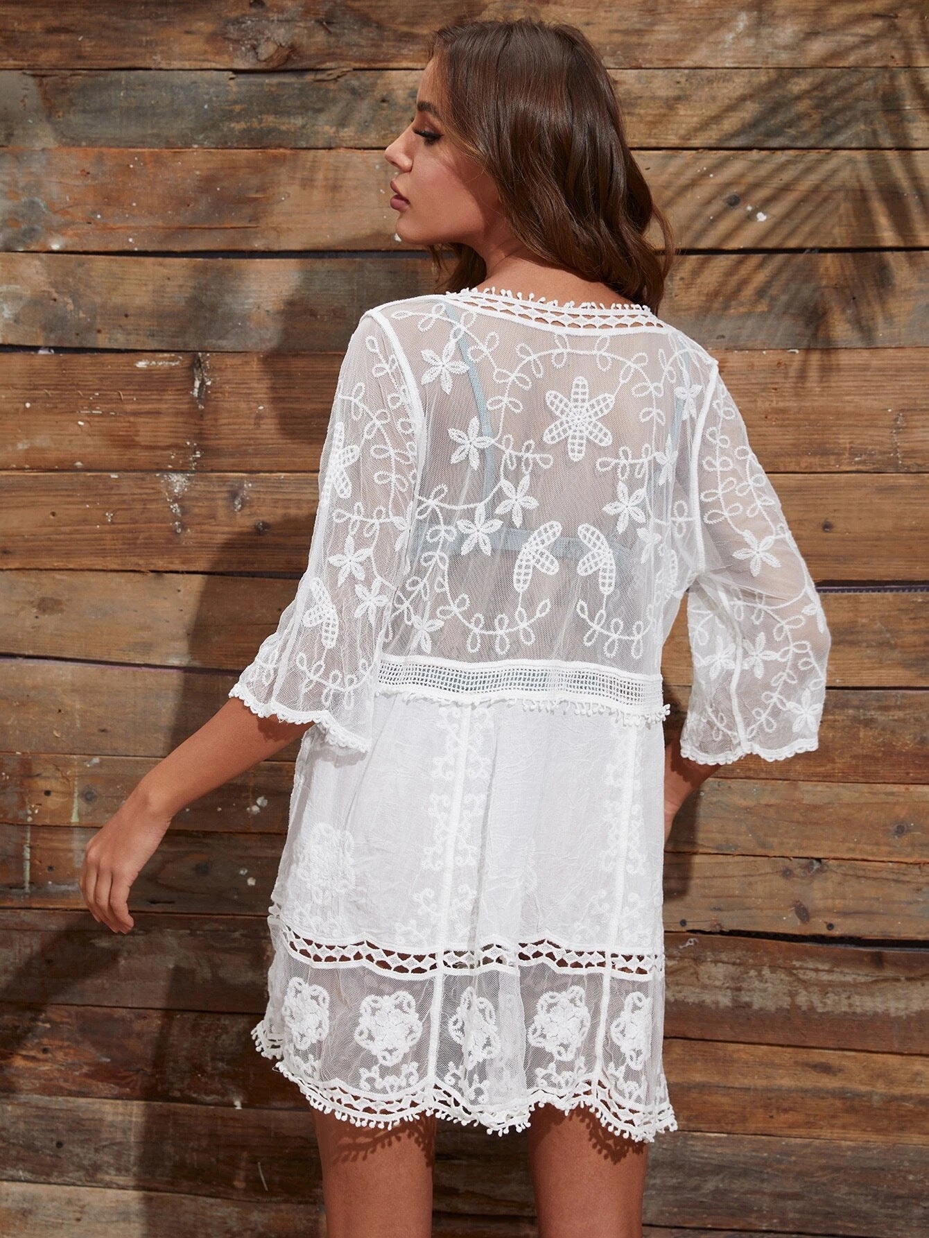 Lace Swim Cover Top