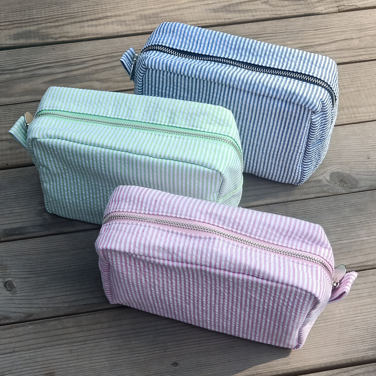 25pc Seersucker Cosmetic Bag
