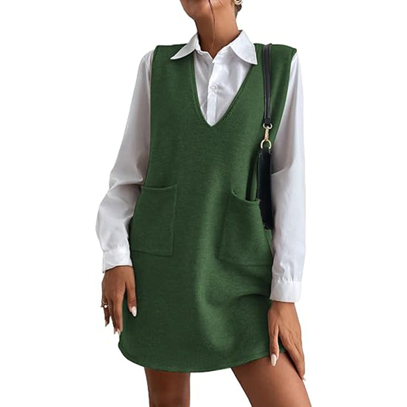 She Sweater Knit Pinafore Dress