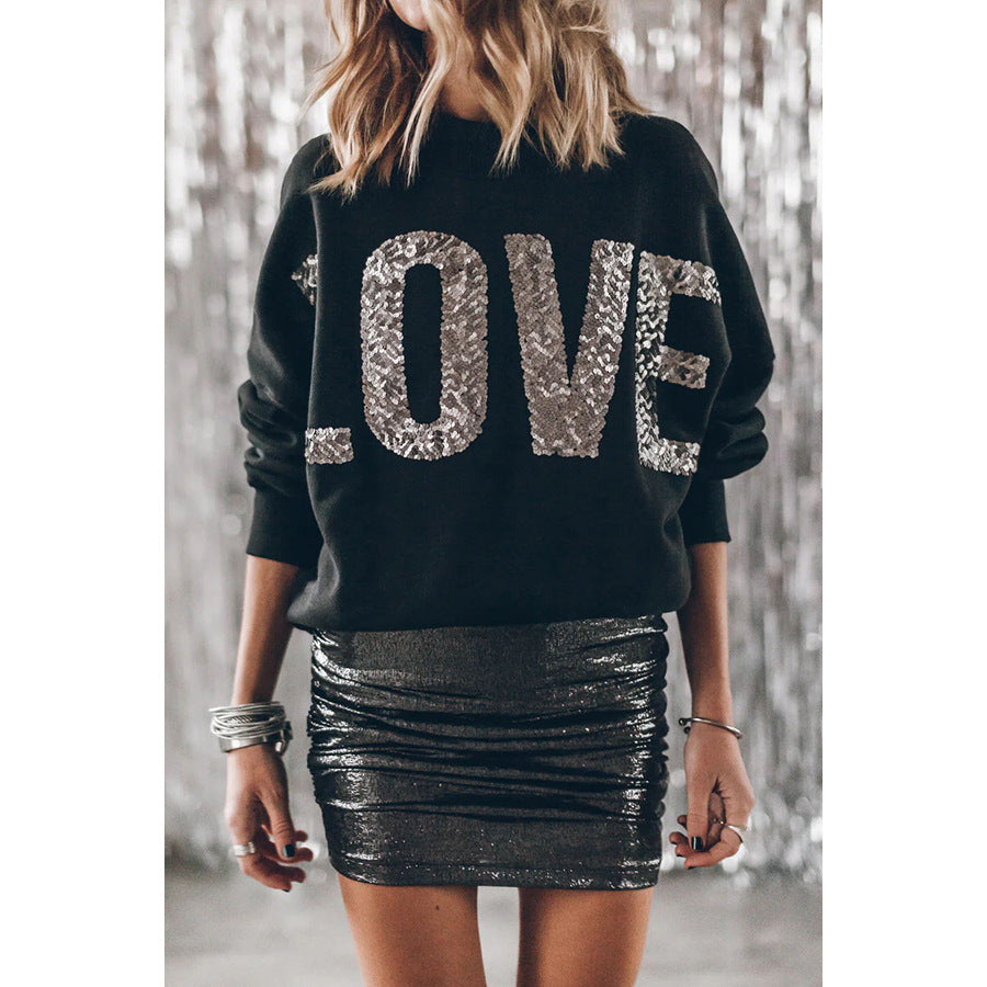 Valentine’s Day LOVE Sequin Sweatshirt