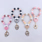 Tassel Love Silicone Beaded Bracelet Keychain(moq:3)