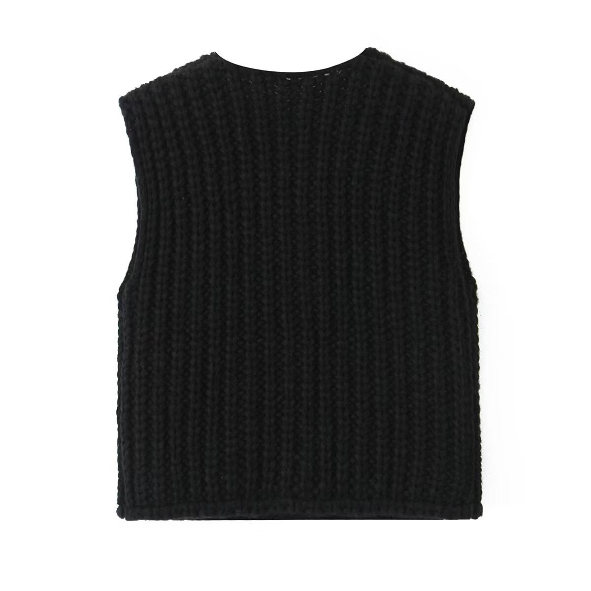 Sleeveless Button Knitted Top