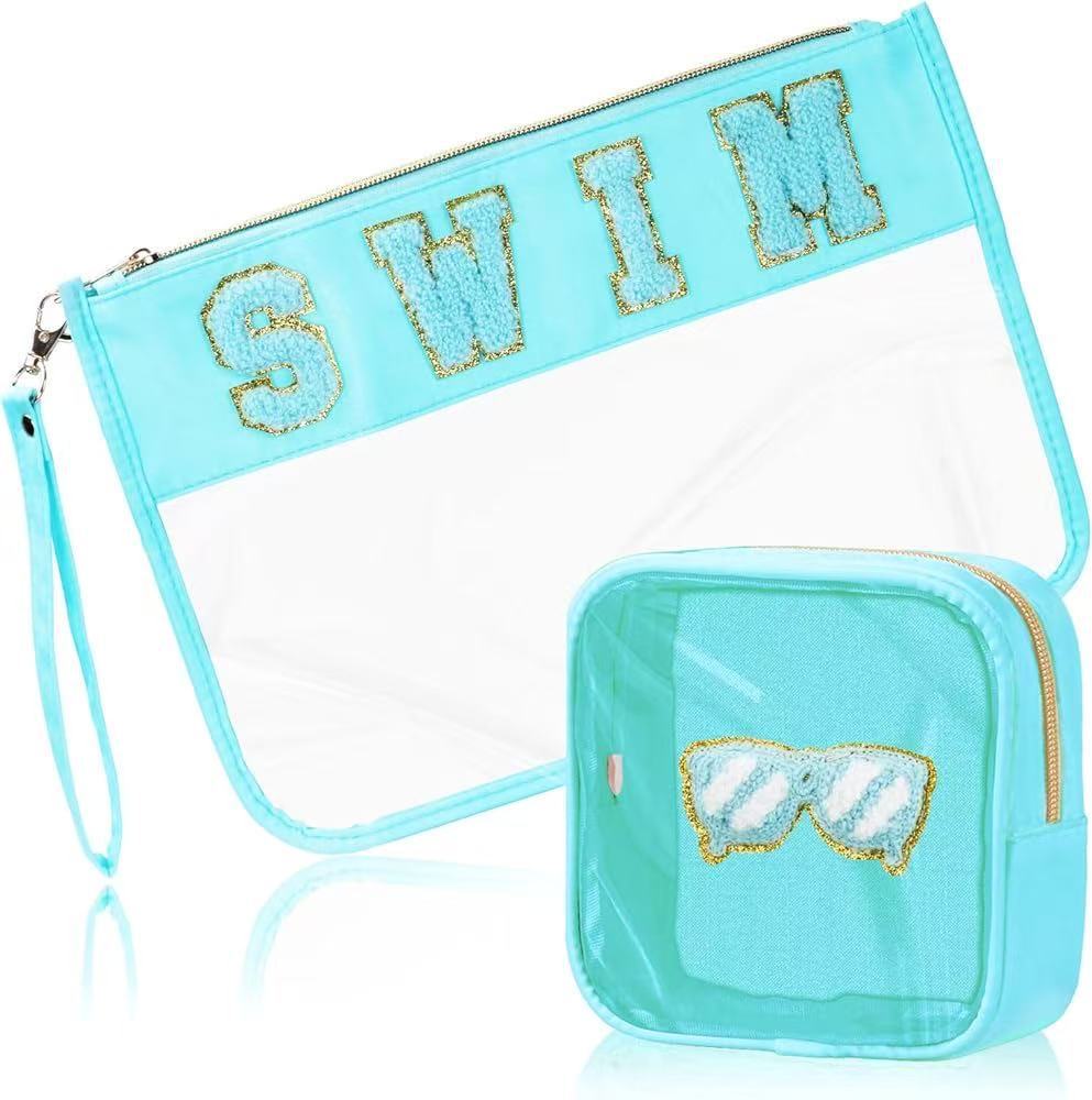2 Pieces Set Flat Clear Pouch PVC Toiletry Storage Bag (MOQ 5)