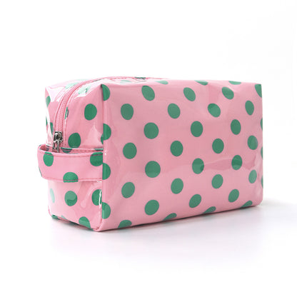 Durable PVC Polka Dot Leopard Print Makeup Bag