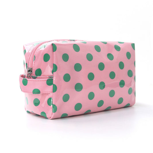 Durable PVC Polka Dot Leopard Print Makeup Bag
