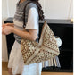 Women Boho Woven Mesh Beach Tote Bag Large Capacity Crochet Vacation Shoulder Handbag