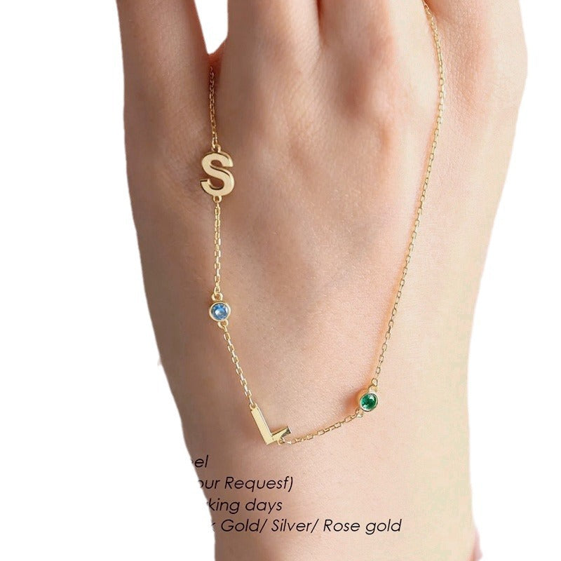 Customized December Birthstone Clavicle Necklace