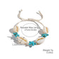 Marine Style Starfish Shell Turquoise Shell Beaded Chain Stretch Bracelets