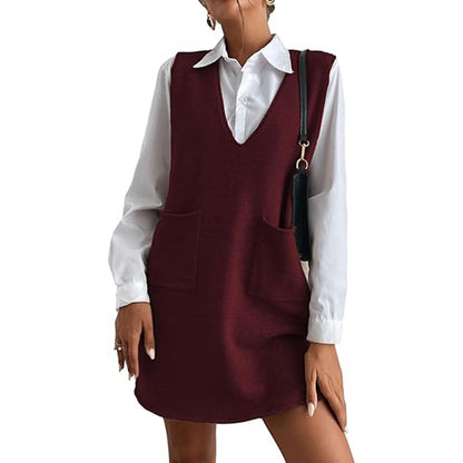 She Sweater Knit Pinafore Dress