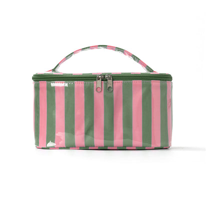 Candy Stripe PVC Cosmetic Bag