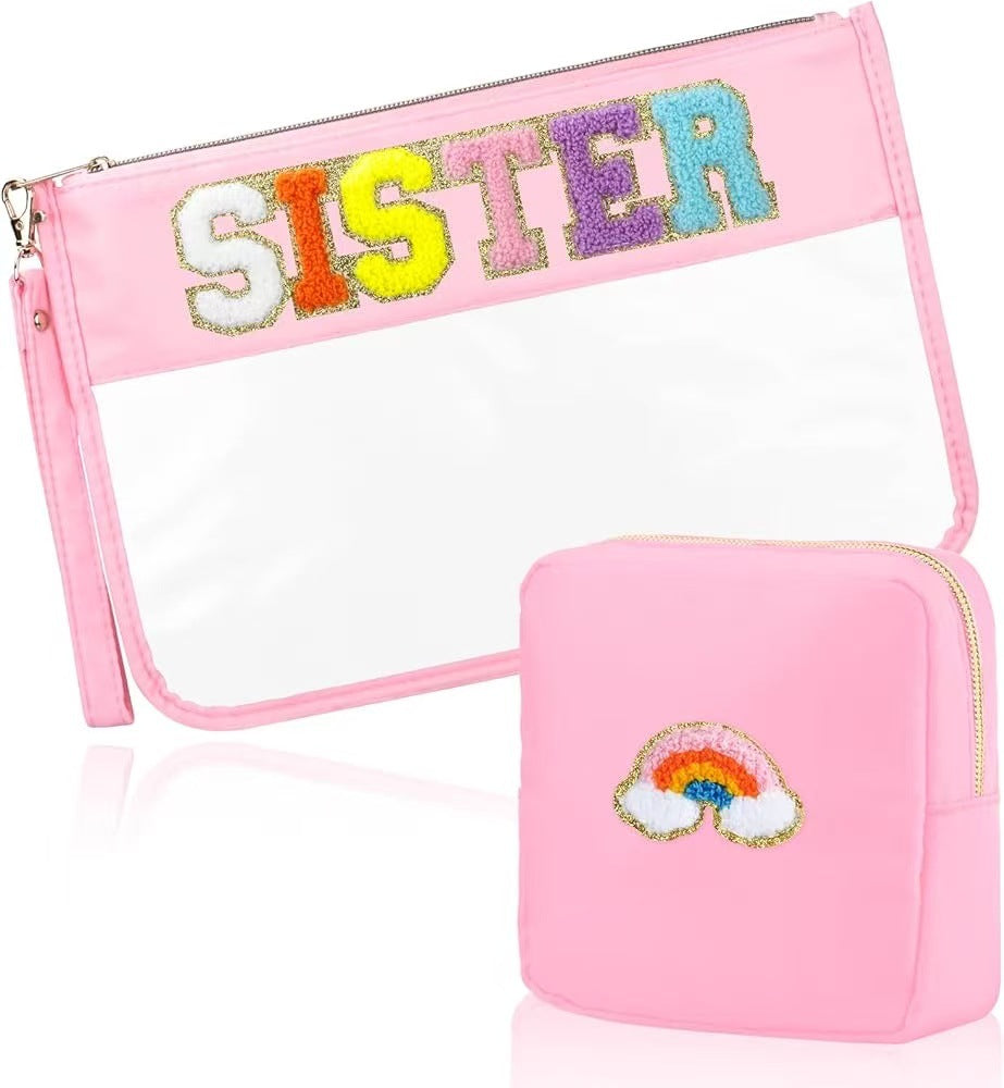 2 Pieces Set Flat Clear Pouch PVC Toiletry Storage Bag (MOQ 5)