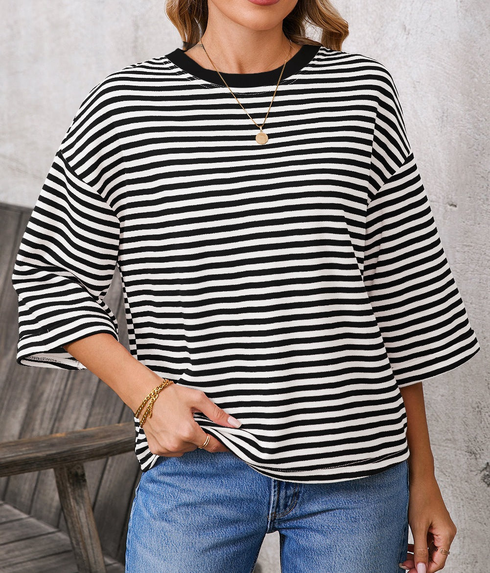 Striped Back Bow Tie T-Shirt