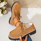 Lace-up Detail Contrast Lug Sole Shoes