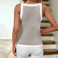 Pale Khaki Contrast Trim Ribbed Knit Sweater Tank Top