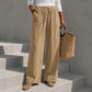 Women's High-Waisted Corduroy Wide-Leg Pants