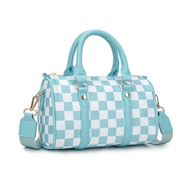 Checkered Boston Bag
