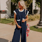 Color Block Pocketed T Shirt and Wide Leg Pants Set