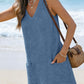 Waffle Knit V-Neck Shift Dress