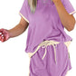 2Pcs Set Colorblock Edge Drop Shoulder T Shirt and Skirt