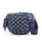 Checkered Crossbody Bag with Detachable Pouch