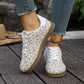 Floral Print Color Block Detail Lace Up Shoes