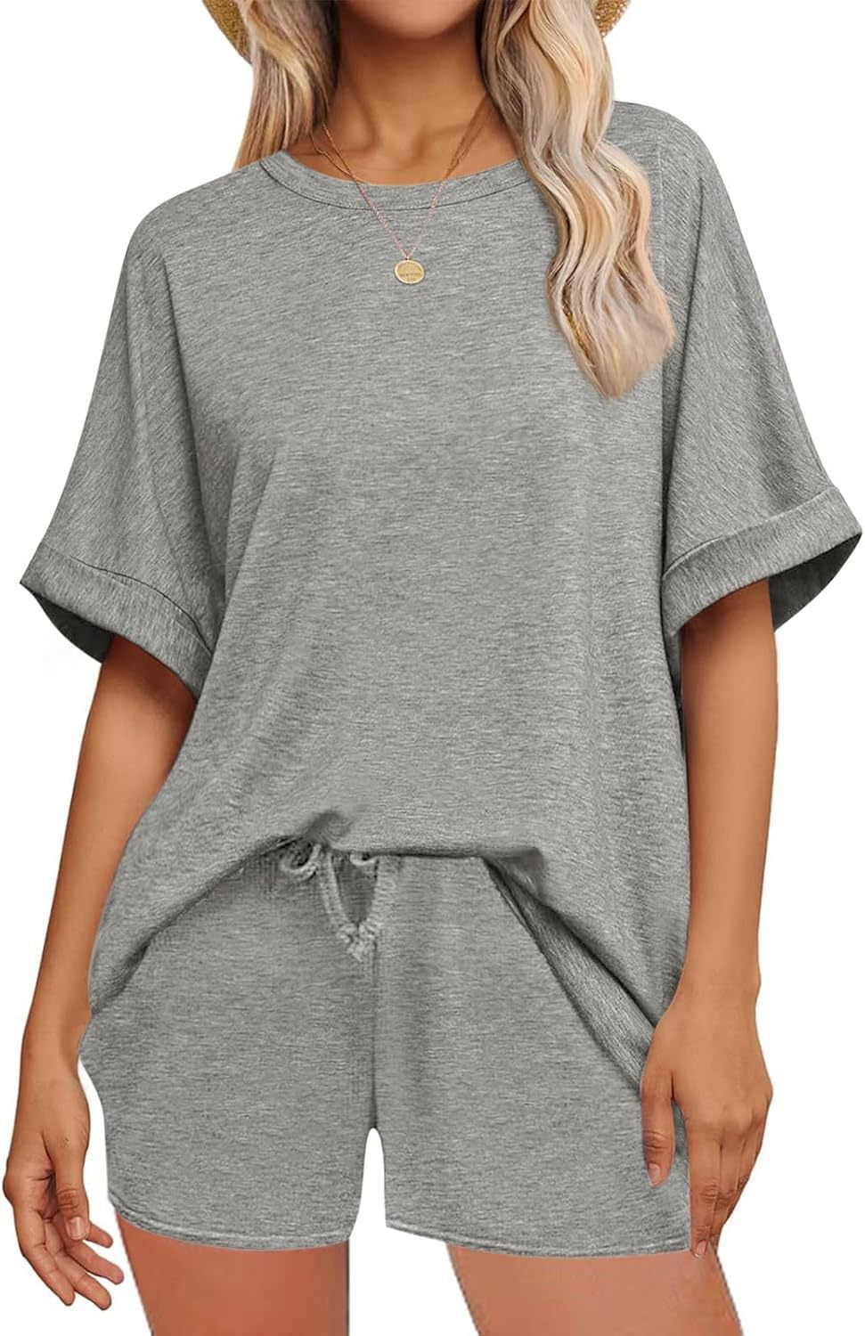 Laid-back Short Sleeve Boxy T-shirt & Short Casual Set
