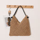 Geometric Woven Straw Beach Bag