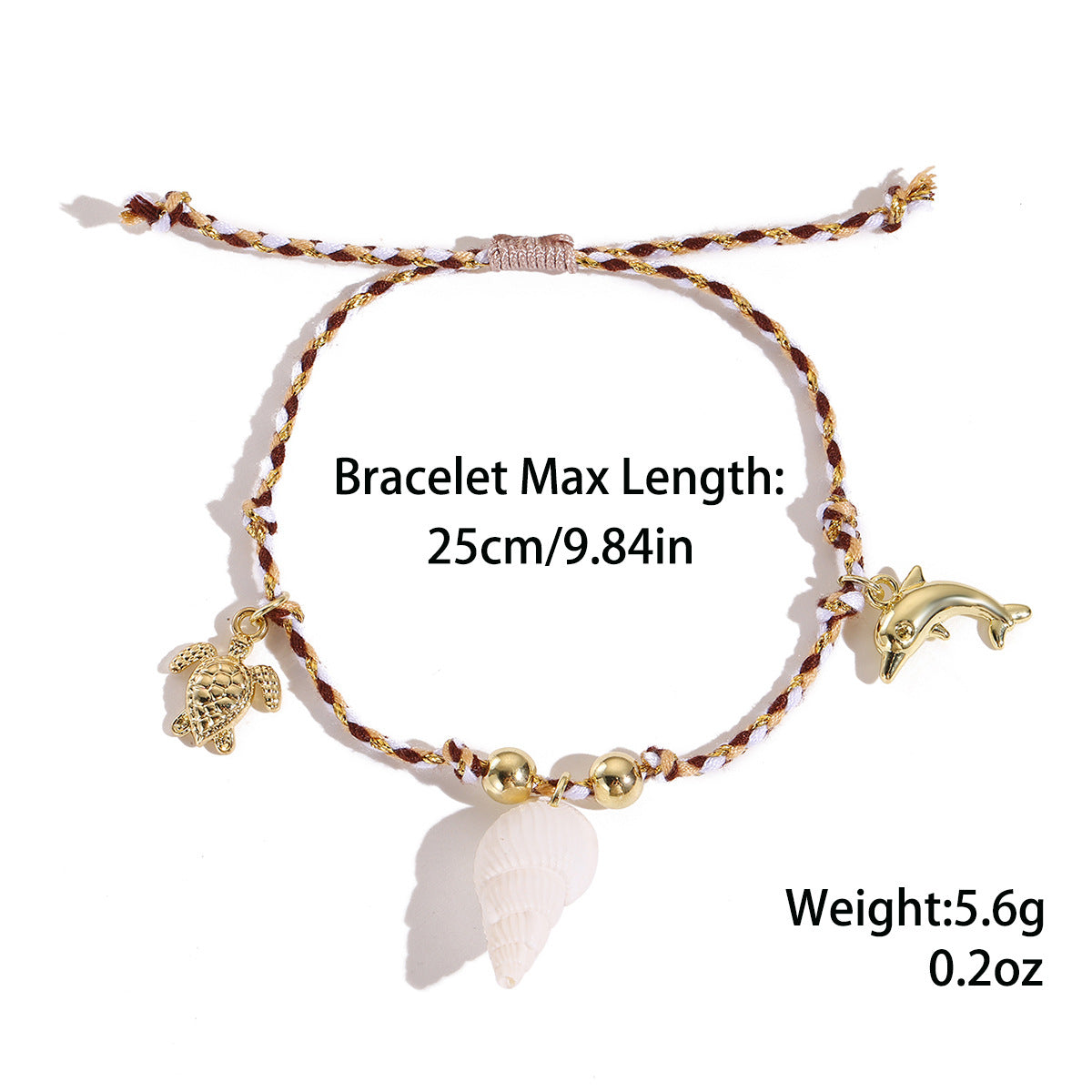 Marine Style Starfish Shell Turquoise Shell Beaded Chain Stretch Bracelets