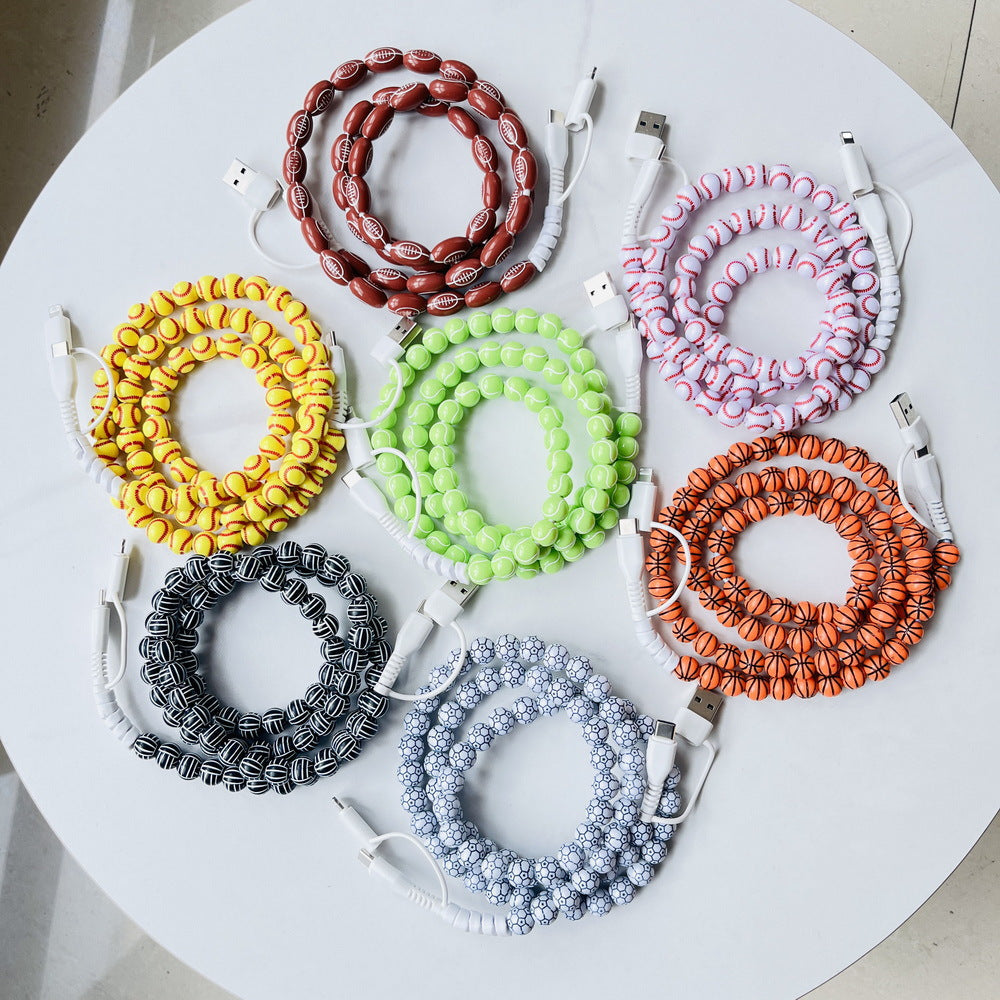 4 in 1 Sporty Beaded for iPhone Charger Cord