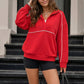 Piped Quarter Zip Pullover