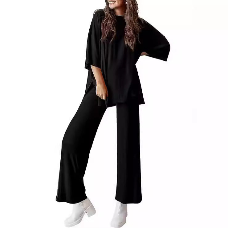 Loose T Side Pocket Sleepwear Set