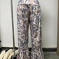 Camo Print Wide Leg Casual Pants
